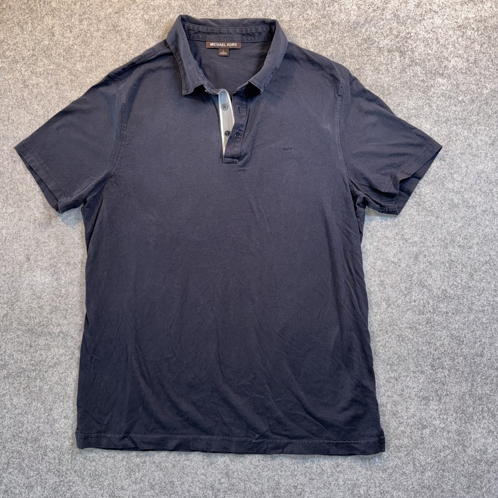 Michael Kors Classic Logo Polo Large Navy Blue Cotton‎ Short Sleeve